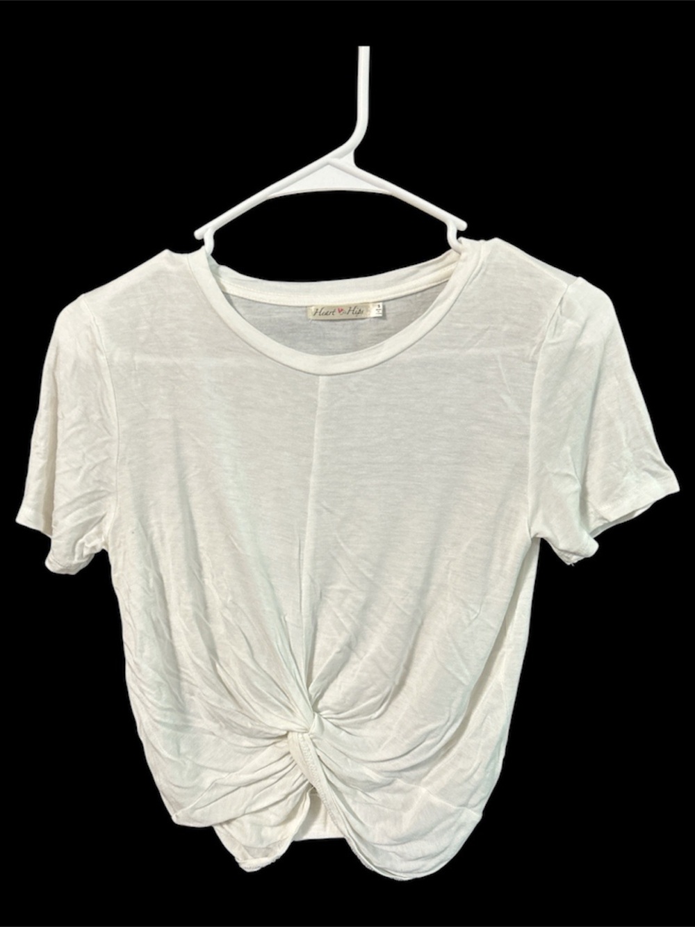 White Twist-Front Short Sleeve Top